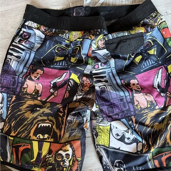 Star Wars Swim Trunks Size 2X Comic Strip All Over Print - Picture 4 of 16